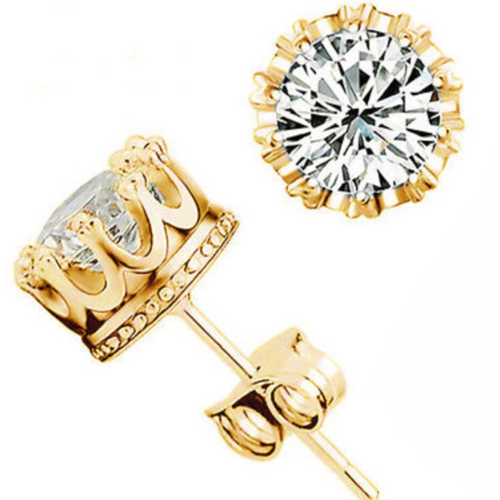 Stunning & Elegant Crystal Rhinestone Crown Studs